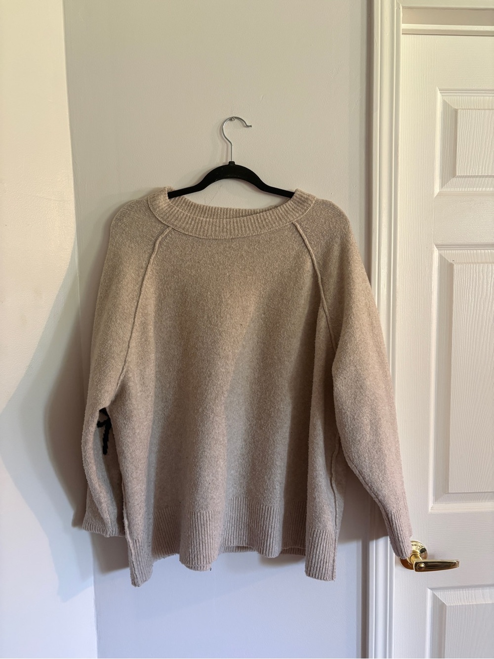 aerie Neutral Beige Crewneck Sweater